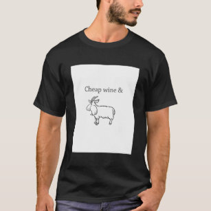 T-shirt Vin bon marché et une chèvre à trois pattes