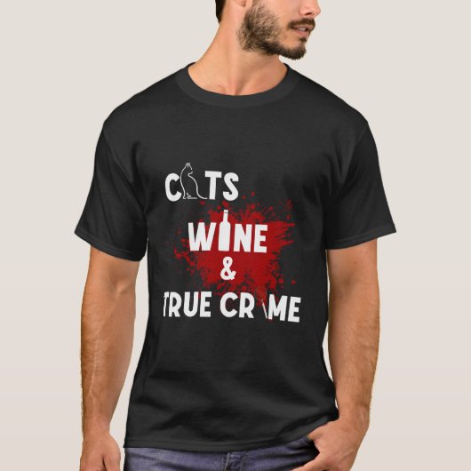 T-shirt Vin Chats Et Véritable Crime (Devant)