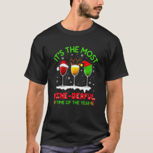 T-shirt Vin de Noël Xmas Alcool Pyjama Pj Tops Pour Wom