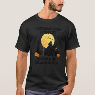 T-shirt Vin de sorcière et chien Malinois belge Costume d'