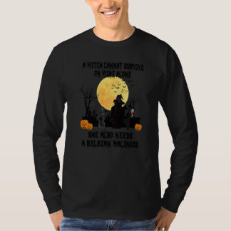 T-shirt Vin de sorcière et chien Malinois belge Costume d'