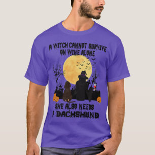 T-shirt Vin De Sorcière Et Dachshund Chien Maman Drôle Hal