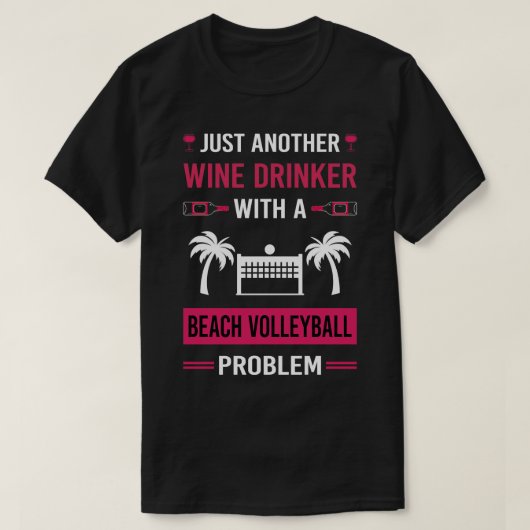 T-shirt Vin Drinker Beach Volleyball (Design devant)