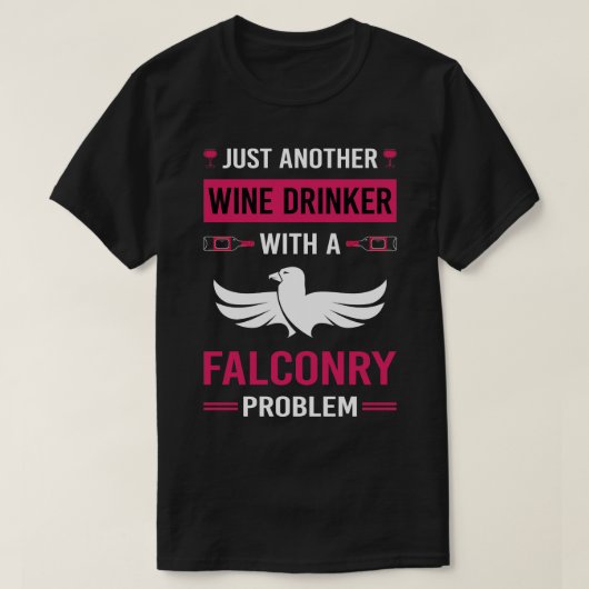 T-shirt Vin Drinker Falconry Falconer (Design devant)