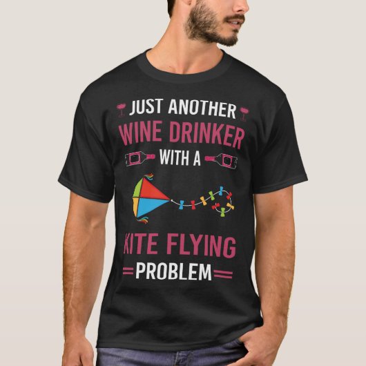 T-shirt Vin Drinker Kite Flying (Devant)