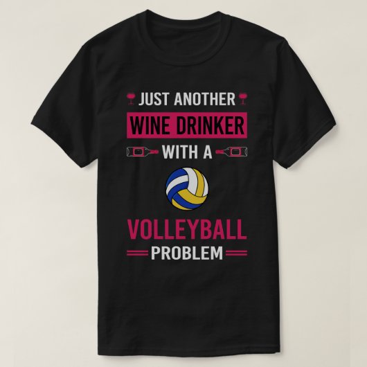 T-shirt Vin Drinker Volleyball (Design devant)