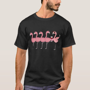 T-shirt Vin en verre Flamant rose