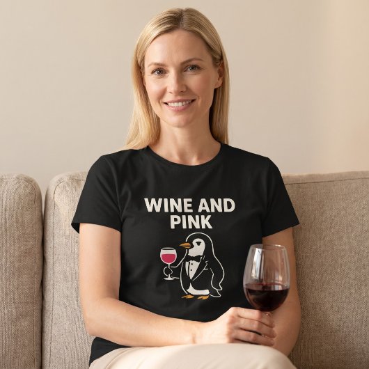 T-shirt Vin Et Manchot Rose