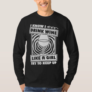 T-shirt Vin Fille Vino Dégustation Boissons Alcool Vin