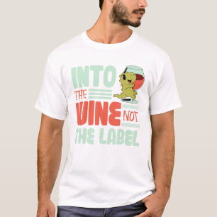 T-shirt Vin I Boire Verre Étiquette Relation de parti Alc