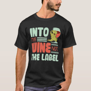 T-shirt Vin I Boire Verre Étiquette Relation de parti Alc