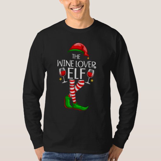 T-shirt Vin Lover Elf Group Correspondance famille Noël (Devant)