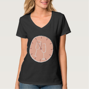 T-shirt Vin O Horloge Verre blanc Pas de texte