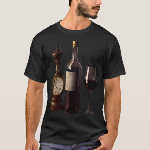 T-shirt Vin O'Clock Vin Rouge Vin Bouteille Boire Cockta