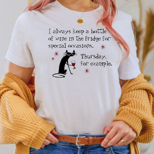 T-shirt Vin pour des occasions spéciales Drôle Chat