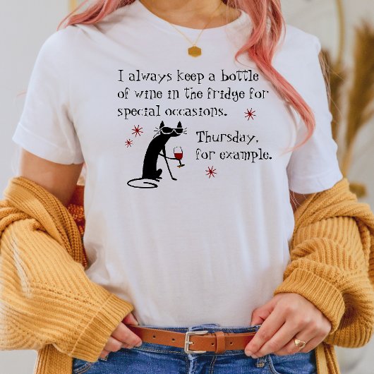 T-shirt Vin pour des occasions spéciales Drôle Chat