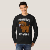 T-shirt Vin Powered Goldendoodle Chien Boisson (Devant entier)