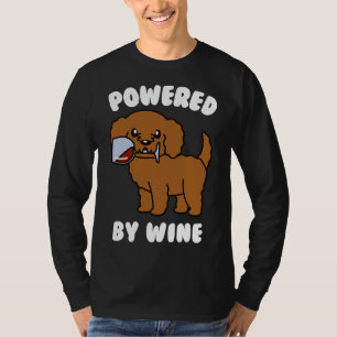 T-shirt Vin Powered Goldendoodle Chien Boisson