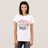 T-shirt Vin Rouge Et Bleu (Devant entier)
