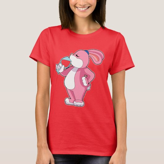 T-shirt Vin rouge lapin (Devant)