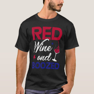 T-shirt Vin rouge & Vin Boisé Patriotique 4 juillet 1
