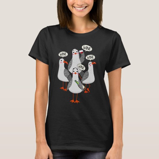 T-shirt Vin Seagull Retro Boire Dégustation Vins Enthousia (Devant)