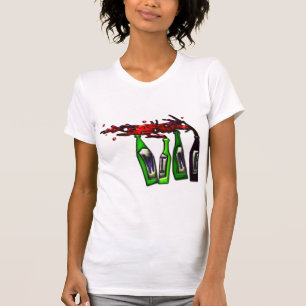 T-shirt Vin versant des bouteilles