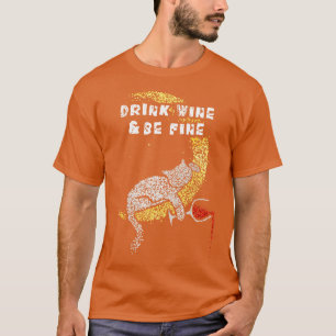 T-shirt Vin Vino Vin Boisson Chat Propriétaire Chat Chats 