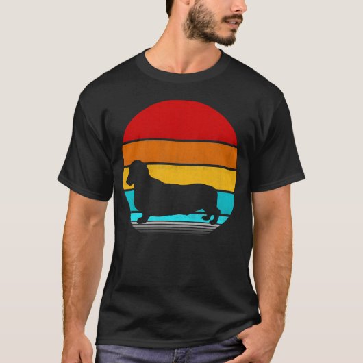 T-shirt vinate de dachshund (Devant)