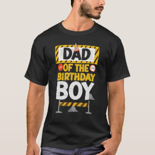 T-shirt Vinatge Papa of the Birthday Boy Construction Boy