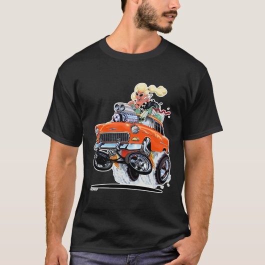 T-shirt Vince Crains High Octane Art, 1955 Chevy gasser (Devant)