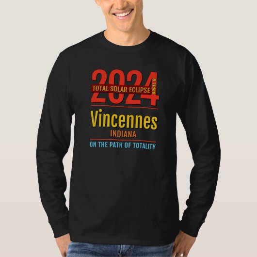 T-shirt Vincennes Indiana IN Total Solar Eclipse 2024  4   (Devant)