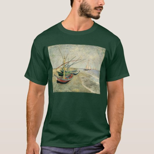 T-shirt Vincent van Gogh - Bateaux de pêche sur la plage (Devant)