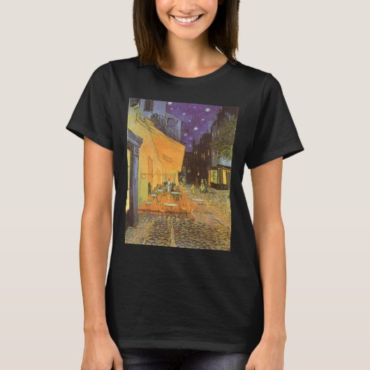 T-shirt Vincent van Gogh - Café Terrasse en soirée (Devant)