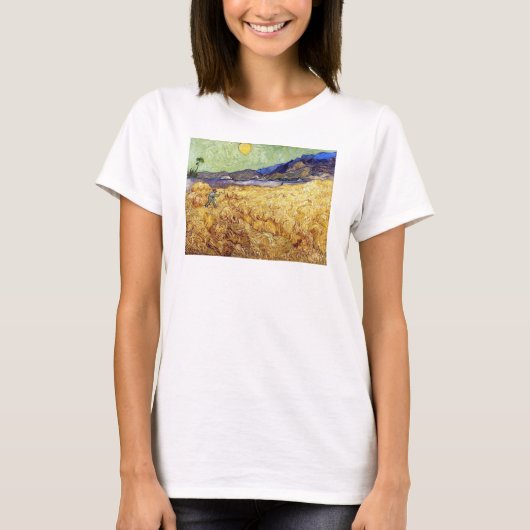 T-shirt Vincent Van Gogh - Champ de blé avec moissonneur e (Devant)