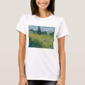 T-shirt Vincent Van Gogh, champ de blé vert avec Cypress (Devant)