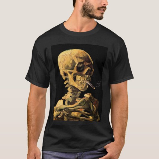 T-shirt Vincent Van Gogh - Crâne avec cigarette brûlante (Devant)