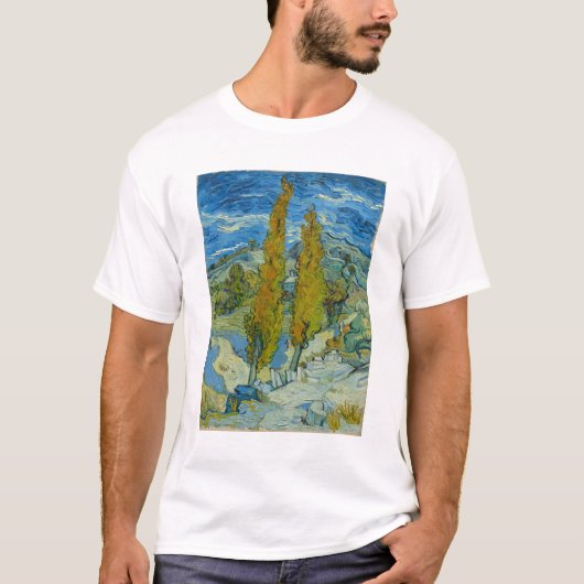 T-shirt Vincent Van Gogh, deux peupliers dans les Alpilles (Devant)