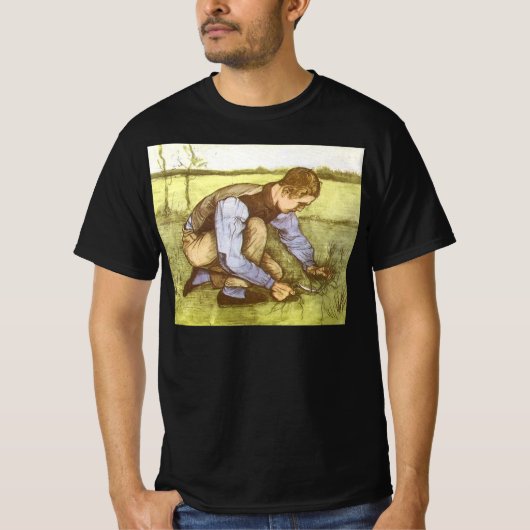 T-shirt Vincent van Gogh - Garçon coupant l'herbe avec la  (Devant)