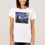 T-shirt Vincent Van Gogh - Le Starry Night Fine Art<br><div class="desc">Vincent Van Gogh's The Starry Night. Huile sur toile de 1889, Starry Night a été peint tandis que Van Gogh était dans l'asile à Saint-Rémy, France, et est considéré comme l'un de ses plus grands chefs-d'oeuvre. Même s'il s'agit d'une scène nocturne, elle a été peinte pendant la journée et représente...</div>