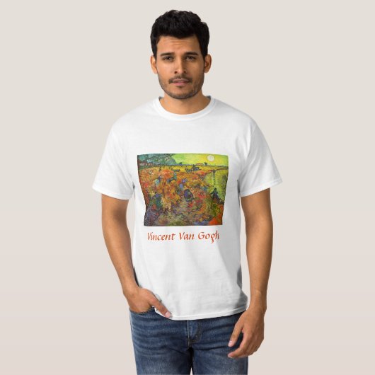 T-shirt Vincent van Gogh - Le vignoble rouge (Devant entier)
