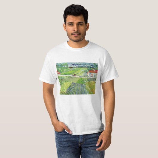 T-shirt Vincent van Gogh - Paysage avec transport et train (Devant entier)