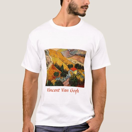 T-shirt Vincent van Gogh - Paysage, Maison et Plowman (Devant)