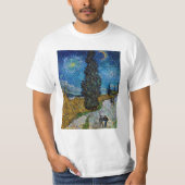 T-shirt Vincent van Gogh - Route avec Cypress et Star (Devant)