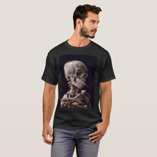 T-shirt Vincent Van Gogh - Skull with Burning Cigarette (n (Devant entier)