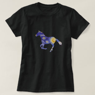 T-shirt Vincent Van Gogh Starry Night Horse Silhouette Art