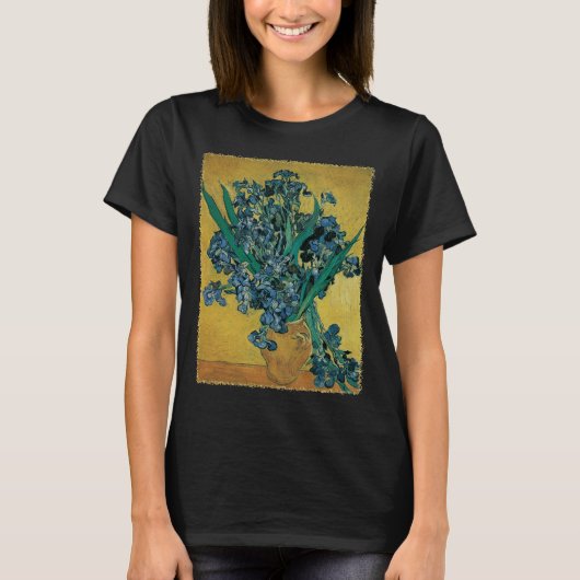 T-shirt Vincent van Gogh - Vase avec iris fond jaune (Devant)