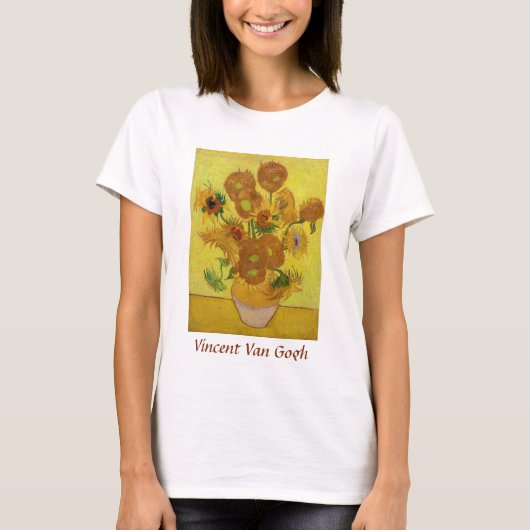 T-shirt Vincent van Gogh - Vase avec quinze tournesols (Devant)