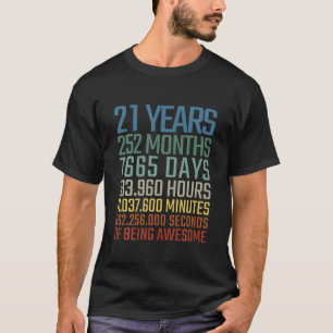 T-shirt Vingt Et Un 21E Anniversaire Heures Minutes Second