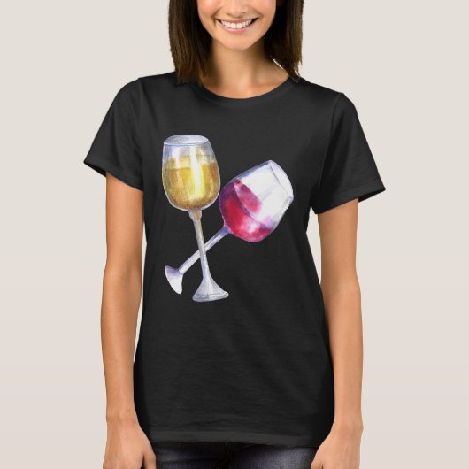 T-shirt Vins Rouge Et Blanc (Devant)